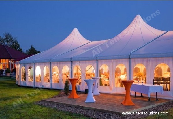High Peak Marquee APS Tent with Crystal Chandeliers for Wedding Party