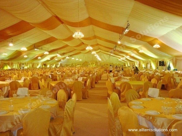 Golden Decoration Draping for Muslim Wedding Party