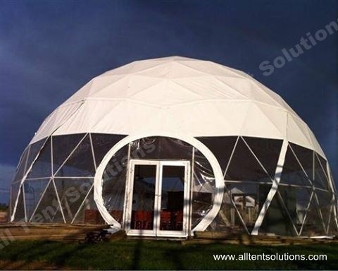 Big PVC Geodesic Dome Tent with Clear and White Cover on Sale