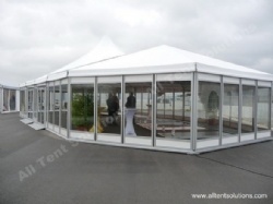 Customized High Peak Mixed Tent with Glass Wall and Glass Door