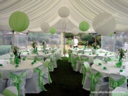 Latest Party Tent for 200 people with glass walls, ABS walls and door