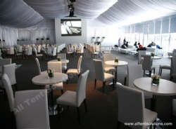 Tent Hall for Event Center with Decoration Lining Curtain and Tables